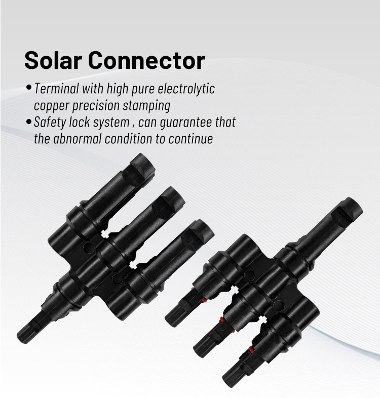 3 Şube Solar PV Kablosu Fotovoltaik Panel Konnektörü 30A PA Tedarikçi