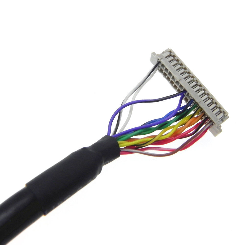 Özel  LCD Ekran LVDS Kablo Montajı Df13 1.25mm Pitch Soket DF20-20DS-1C 20 Pin