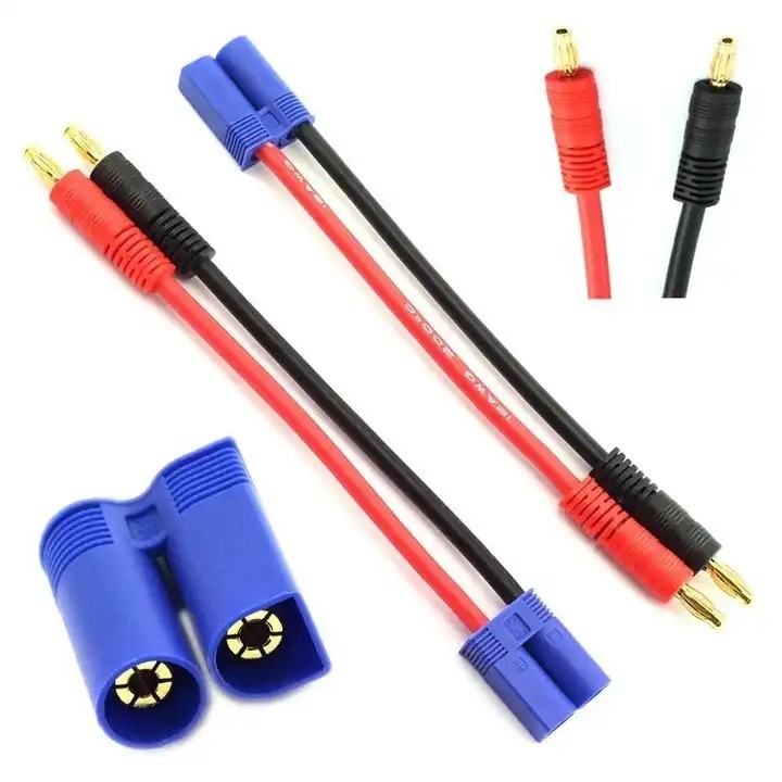 Silikon Kablo EC5 EC3 Adaptör Konnektörü Kablo Demeti 10AWG 12AWG ESC Motor Drone için