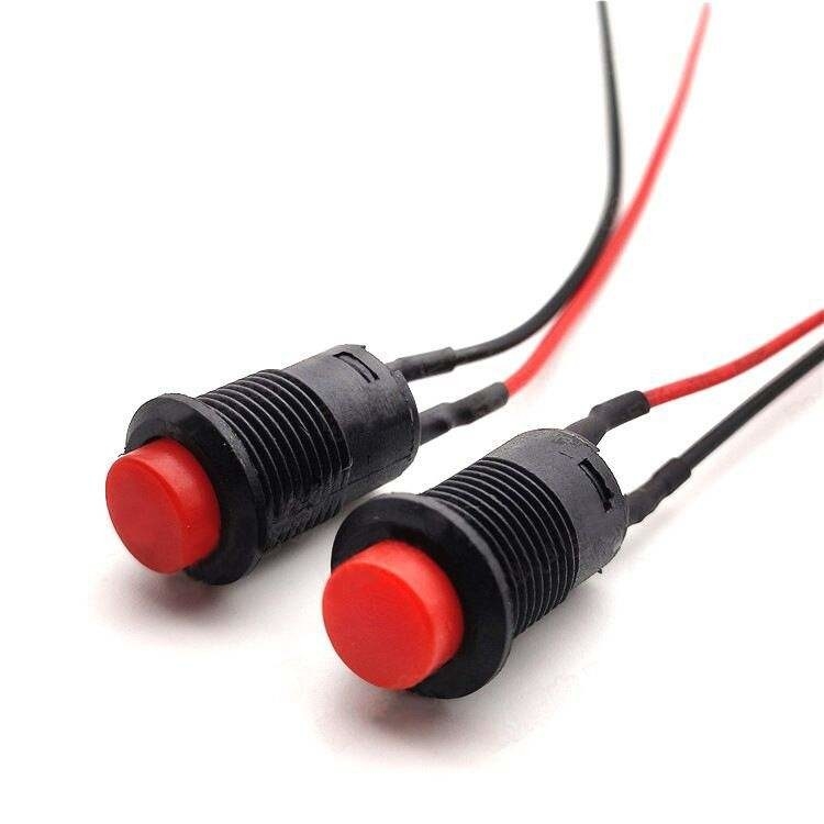 Wintai-Tech baskı düğmesi korn anahtarı 12v baskı düğmesi başlangıç anahtarı 12mm anlık baskı düğmesi Kablo montajı ile anahtar