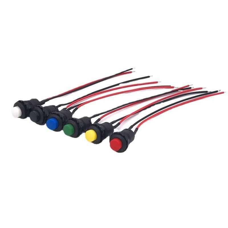 Wintai-Tech baskı düğmesi korn anahtarı 12v baskı düğmesi başlangıç anahtarı 12mm anlık baskı düğmesi Kablo montajı ile anahtar