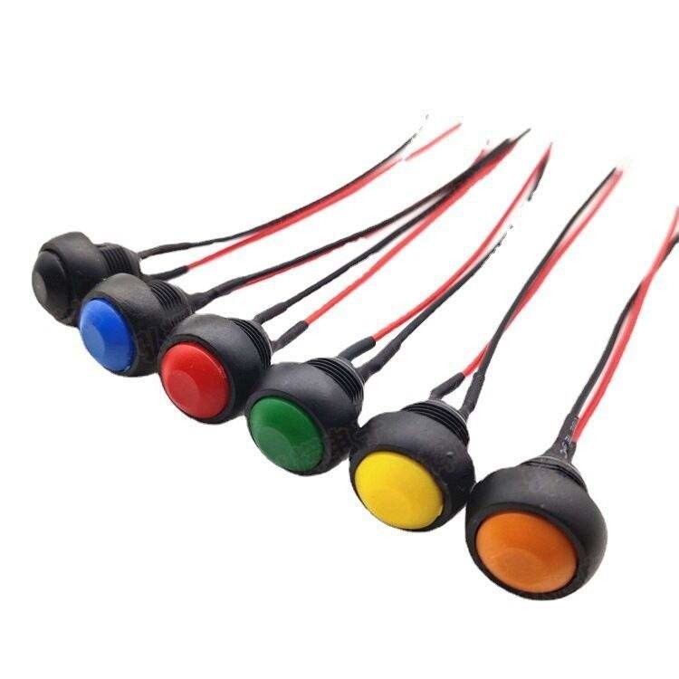 Wintai-Tech baskı düğmesi korn anahtarı 12v baskı düğmesi başlangıç anahtarı 12mm anlık baskı düğmesi Kablo montajı ile anahtar