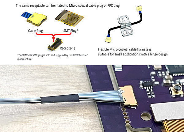 LVDS Kablo Kablo hattı UY 10P 0.35mm Pitch I Pex 20857-010T-01 Ipex Mikro Koaksiyel Kablo için Kablo Montajları