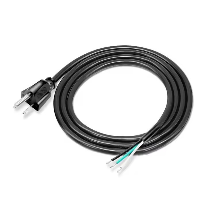Yüksek Kaliteli Amerikan Güç Kablosu 3 Pin Siyah Pvc 3 Prong Saf Bakır Noktası 18awg 1.5 metre 5ft Kırılmış Ve Ev İçin Doldurulmuş