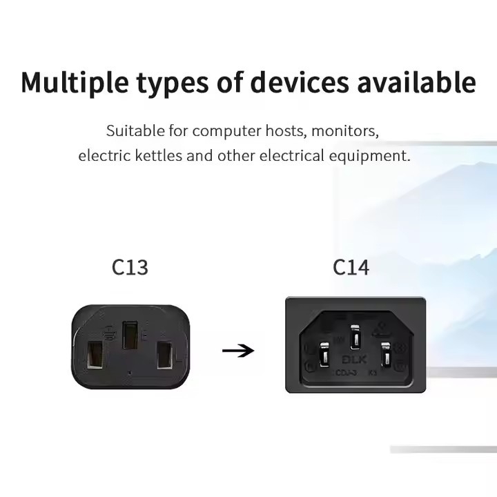 Siyah 3G uzatma hattı kablosu AC güç kablosu stokta Bakır IEC Avrupa AB Saf VDE CEE PVC 0.75mm 1.5M Karton Kutusu