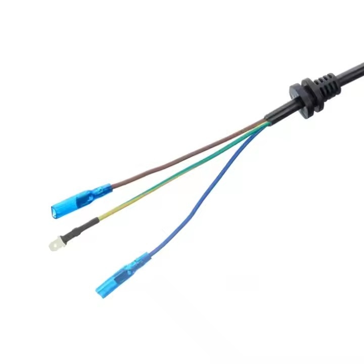 ETL sertifikalı 3 bakır çekirdek SJTW 10/12/14 Awg 3 ucu PVC yalıtım tel Nema 5-15p Çıplak Son AC güç kabloları