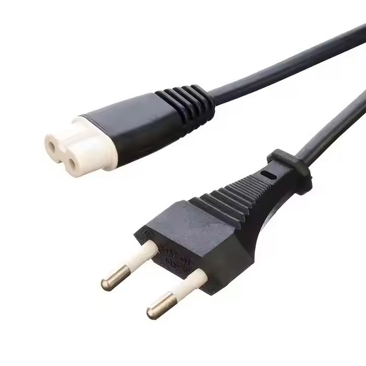 SNI Onaylı 2 Pin Tipi C7 Şekil 8 Şekil Dişi Fiş Siyah Güç Kablosu Kablo 1.2M/1.5M/1.8M Uzunluk Ev Restaurant
