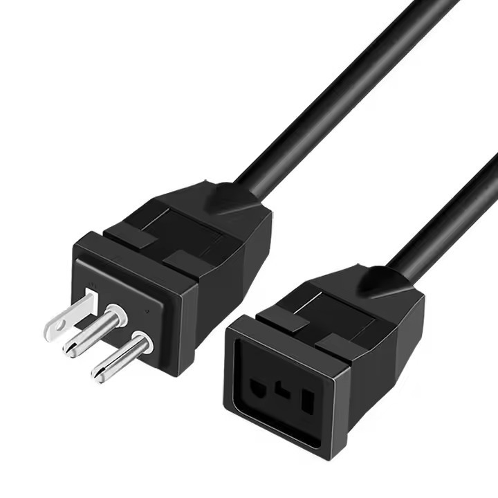 ETL UL817/CSA C22.2 SJT 3X14 10AWG 3 Pin US Black Power Cord Extension Endüstriyel ABD Genişleme Kabloları Işıklandırma
