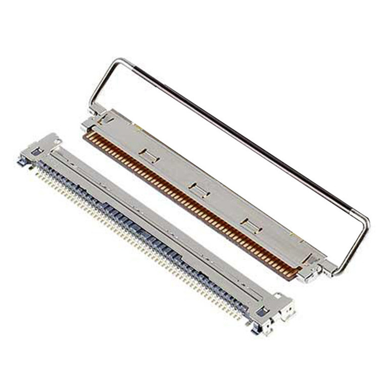 Fabrika 60P IPEX Kabline-CAF 20858-060T-01 0.4mm Pitch Yatay Çiftleme Tipi Mekanik Kilitli FPC Plug Bağlayıcı