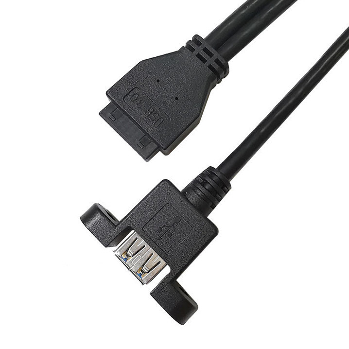 Endüstri Kablo Harness USB 3.0 Panel Mount A X2 20 Pin Başlığı Ana tahtası Özel