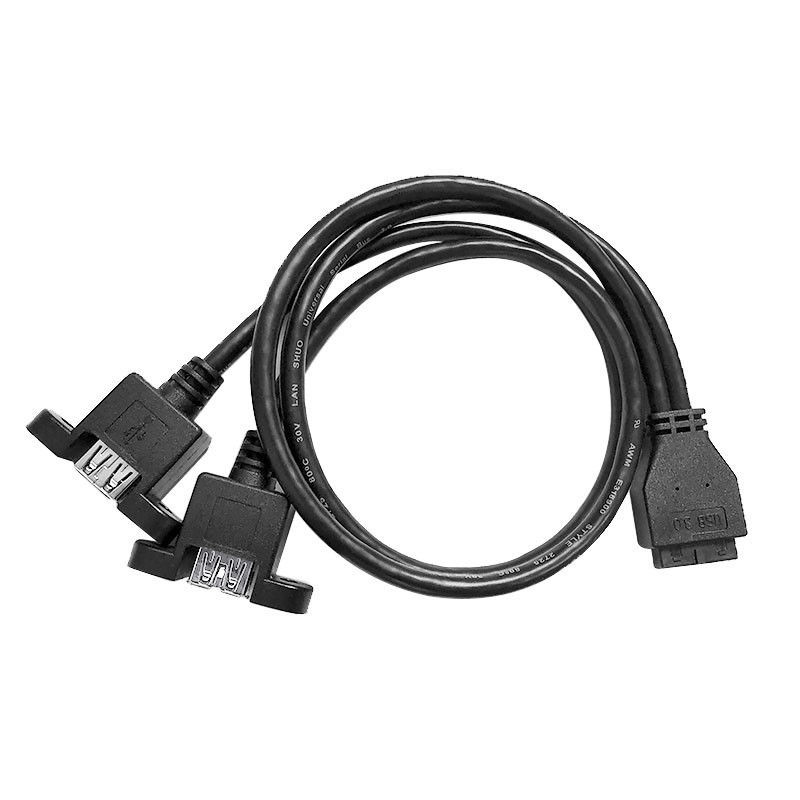 Endüstri Kablo Harness USB 3.0 Panel Mount A X2 20 Pin Başlığı Ana tahtası Özel