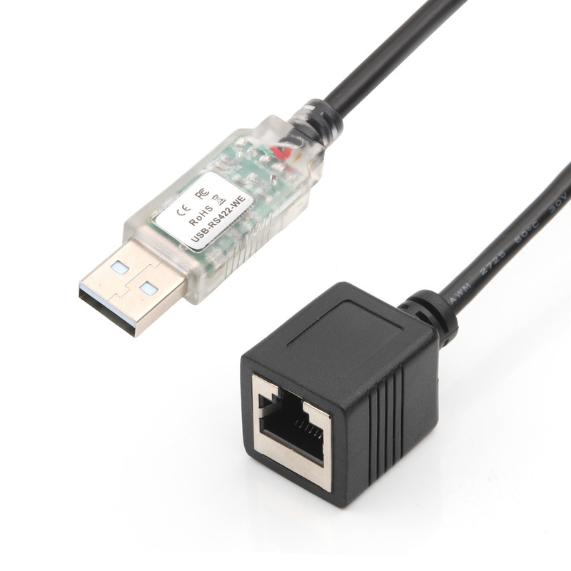 USB RS422'den RJ45'e 8P8C Kadın Nikel Kaplamalı WB-1800-BT Endüstriyel Ağ Debug Adaptörü Kablosu