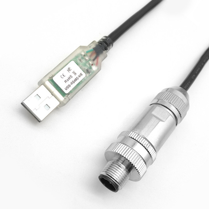 Endüstriyel Robot Özel Bağlantısı USB'ye RS485 Seri Kabloya M12 Erkek ve Dişi Su geçirmez Baş Metal Bağlantısı
