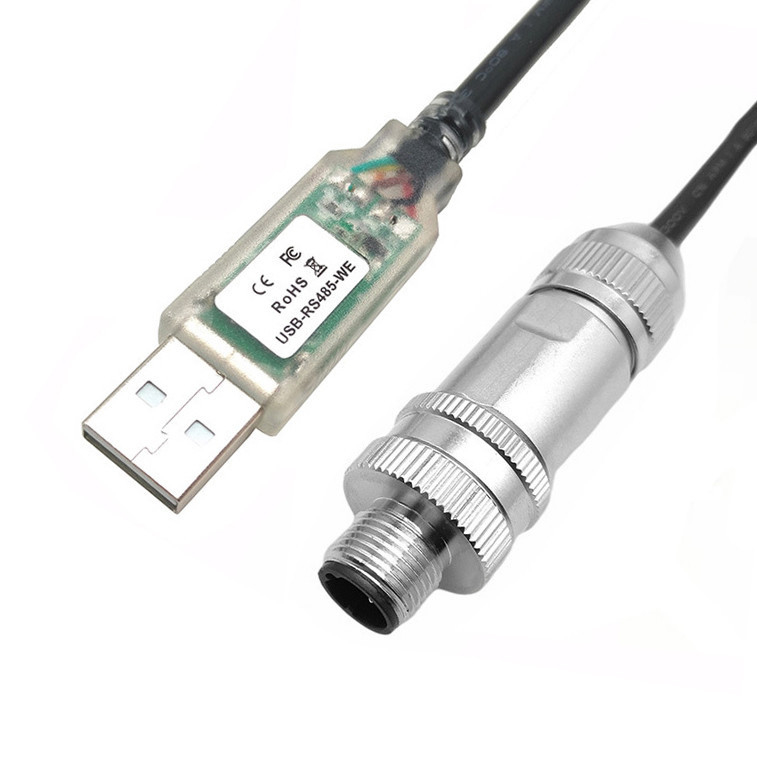 Endüstriyel Robot Özel Bağlantısı USB'ye RS485 Seri Kabloya M12 Erkek ve Dişi Su geçirmez Baş Metal Bağlantısı