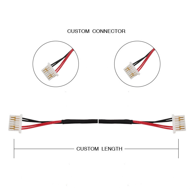 Fabrika özelleştirilmiş JST SHLP-06V-S-B LED arka ışık kablosu 500 mm uzunlukta