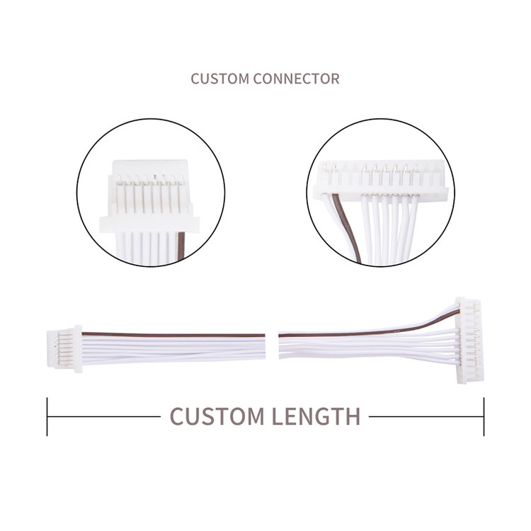 Fabrika 0.80mm 8 Pin PVC LVDS Kablo Montajı JST SHR-08V-S-B