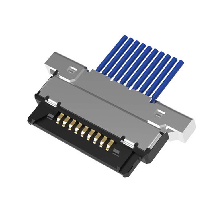 Mikro koaksiyel kablo kümesi 20345-010T32R, 0,4 mm mesafe ve yatay çiftleşme tipi 10 pin LVDS mikro koaksiyel bağlantısı