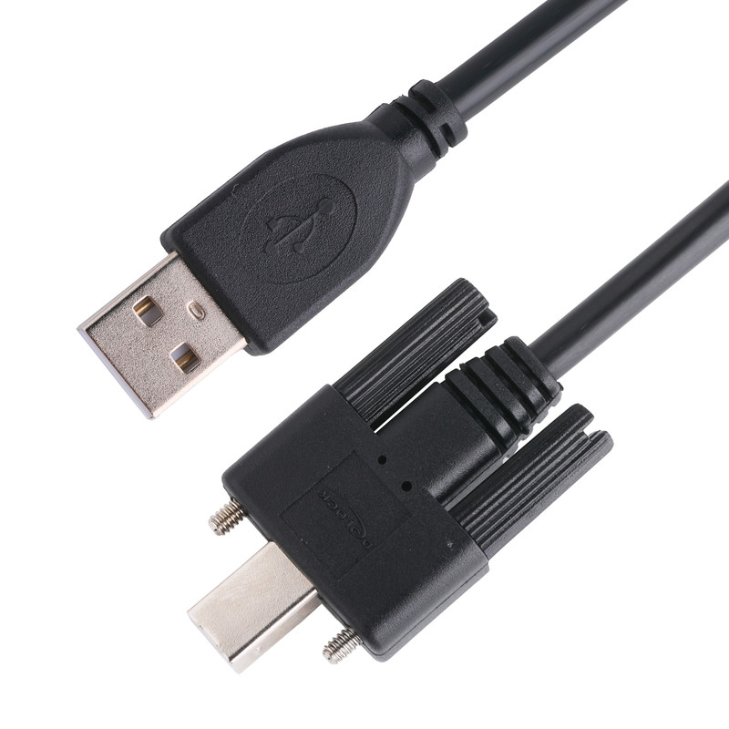 örgü Siyah UL Yazıcı Bağlantı Kablosu USB 2.0 Tipi A'dan Tipi B'ye Kilitleme