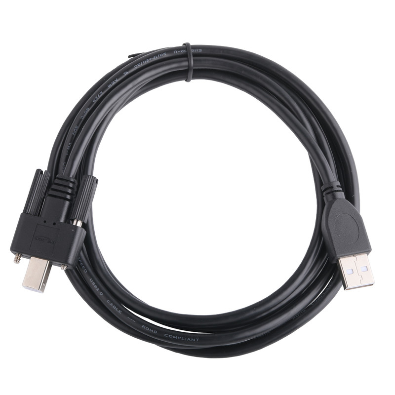 örgü Siyah UL Yazıcı Bağlantı Kablosu USB 2.0 Tipi A'dan Tipi B'ye Kilitleme