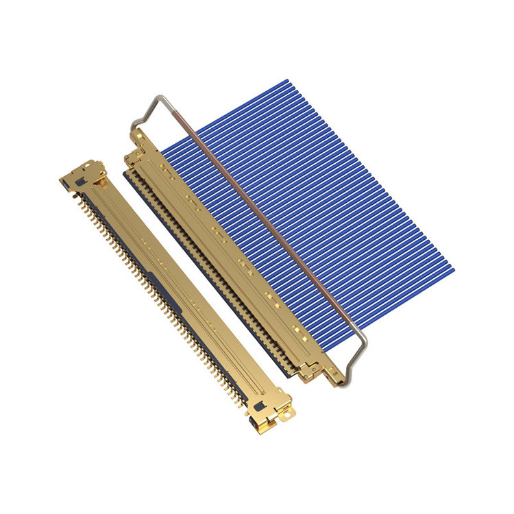 CABLINE-VS 20453-250T-03S, yatay çiftleşme tipine sahip 0,5 mm'lik bir pitch ile 50 pinlik mikro-koaksiyel konektör