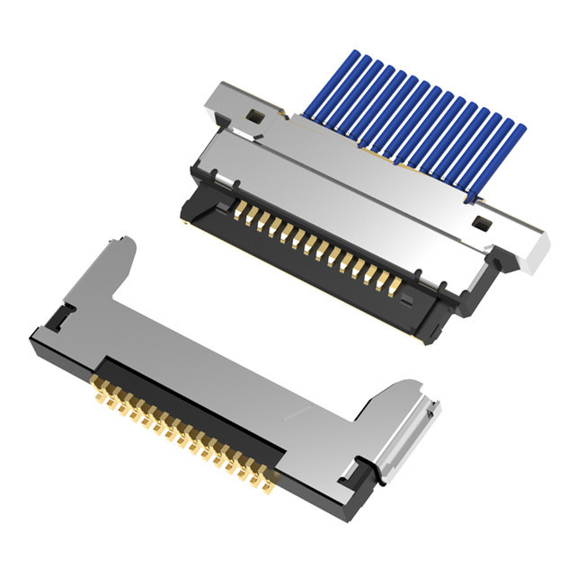 Mikro Koaksiyel Kablo Montajı 20345-015T-32R 15 Pinli, 0.4 mm Çaplı ve Yatay Çiftleşme Tipi Mikrokoksal