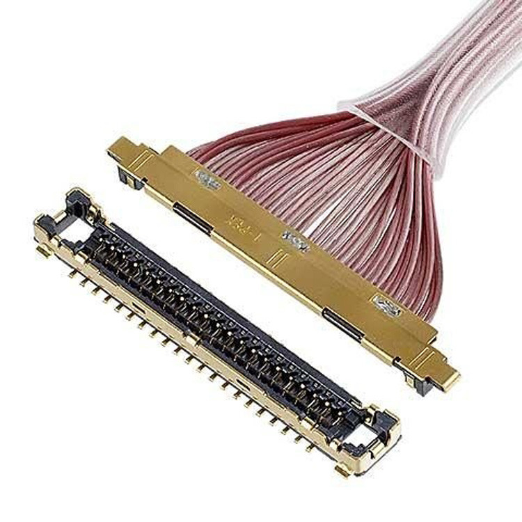 Doğrudan açılı dikey çiftleşme tipi Mikro-Koaxial Bağlantı Kablo-UX II 20531 20532 20533 040T 040E 2799-040 Pitch