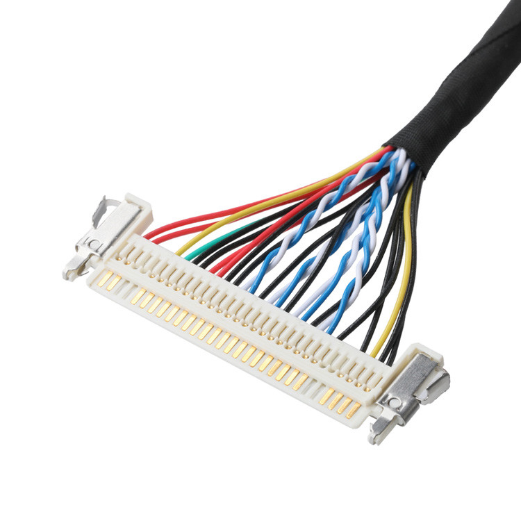 OEM/ODM JAE FI-X30HL 30P 1.0mm Pitch'ten JAE FI-S20S 20P ve SHLP-6P'ye LVDS Kablo Montajı