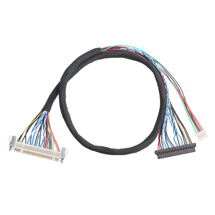 OEM/ODM JAE FI-X30HL 30P 1.0mm Pitch'ten JAE FI-S20S 20P ve SHLP-6P'ye LVDS Kablo Montajı