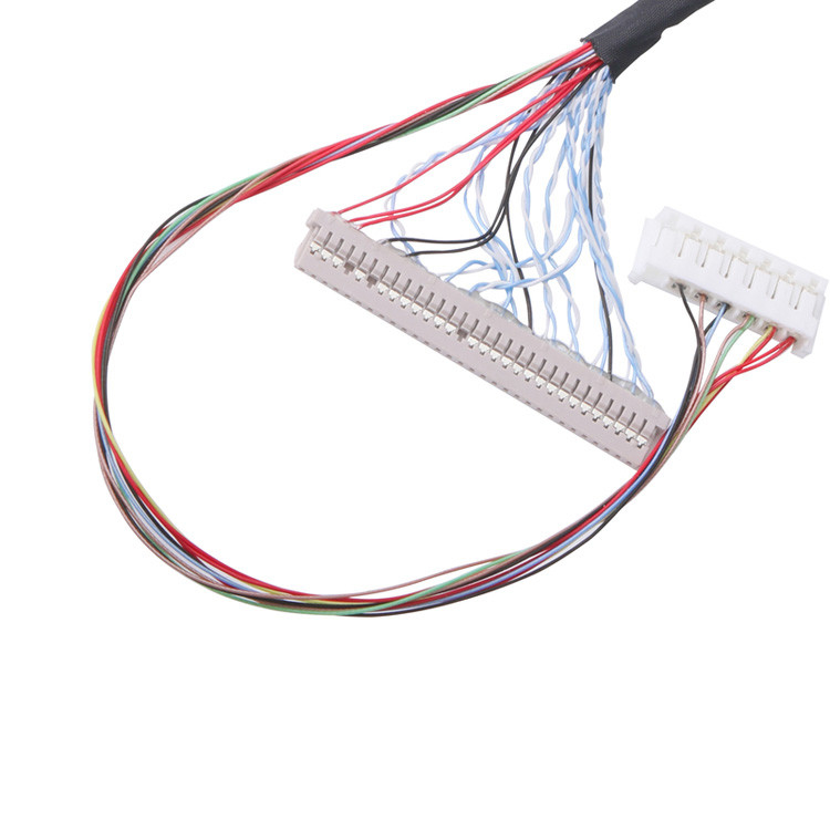 Yatay Çiftleme Tipi Mikro-Koaxial Bağlayıcı Özel 40 Pin Lvds Kablo Montajı 0.5mm Pitch Lcd Lvds Kablo ile