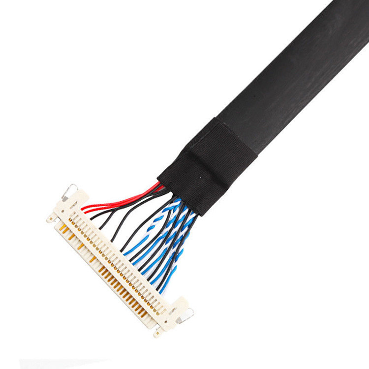JAE FI-S20S'den FI-X30HL'ye, 1.25 mm'lik bir pitch ve 500VAC için notlanmış LVDS kablo montajı