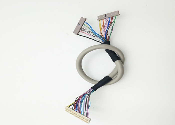 30 Awg Korumalı Yuvarlak Y Lvds Kablo 30 Pin JAE FI-X30H için 2 *  DF14-20S-1.25C