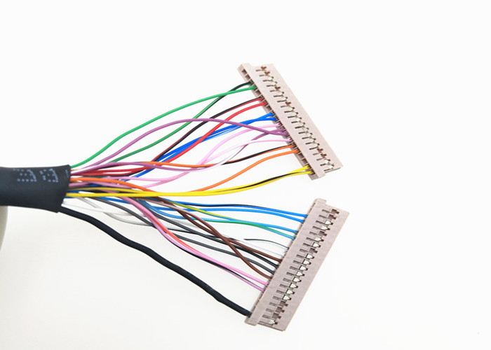 30 Awg Korumalı Yuvarlak Y Lvds Kablo 30 Pin JAE FI-X30H için 2 *  DF14-20S-1.25C