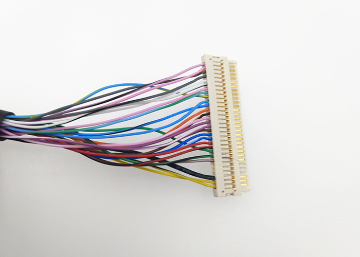 30 Awg Korumalı Yuvarlak Y Lvds Kablo 30 Pin JAE FI-X30H için 2 *  DF14-20S-1.25C