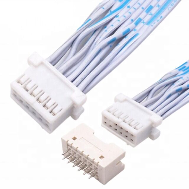 Özel Kablo Bağlantısı JST Elektronik Uygulamalar için 2.54mm Pitch 12 Pin Çift Satırlı Düz Kurdele Kablosu