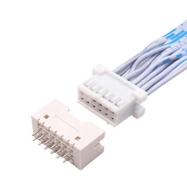 Özel Kablo Bağlantısı JST Elektronik Uygulamalar için 2.54mm Pitch 12 Pin Çift Satırlı Düz Kurdele Kablosu