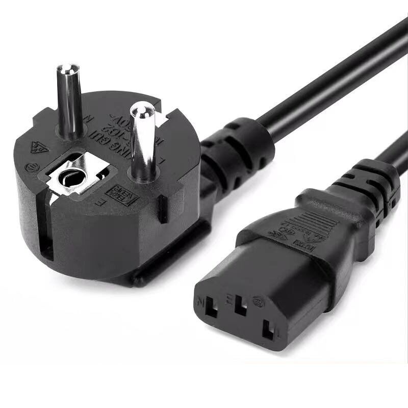 Dizüstü bilgisayar ve PC AC adaptörleri için yangın geçirmez malzeme ile Avrupa Standartı 3 Pin güç kablosu