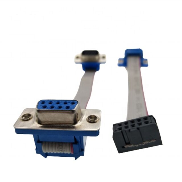D-SUB DB9 to IDC Flat Ribbon Cable Assembly with Gold-plated Connector and 2.54MM Pitch for Customizable Length Applications