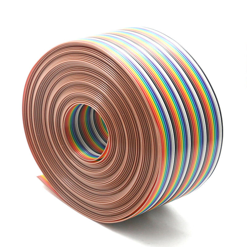 PVC Yalıtımlı ve 1.27mm Hatveli IDC Konnektörlü Özelleştirilmiş Gökkuşağı Düz Şerit Kablo