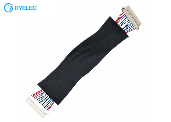20pin 1.0mm  DF19-20S-1C Her İki Uç Kalkanı Düz ​​Lvds Kablo Jack Hidrolik Kriko Için