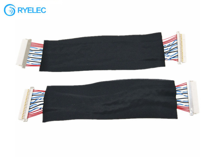 20pin 1.0mm  DF19-20S-1C Her İki Uç Kalkanı Düz ​​Lvds Kablo Jack Hidrolik Kriko Için