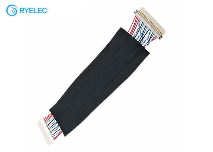 20pin 1.0mm  DF19-20S-1C Her İki Uç Kalkanı Düz ​​Lvds Kablo Jack Hidrolik Kriko Için