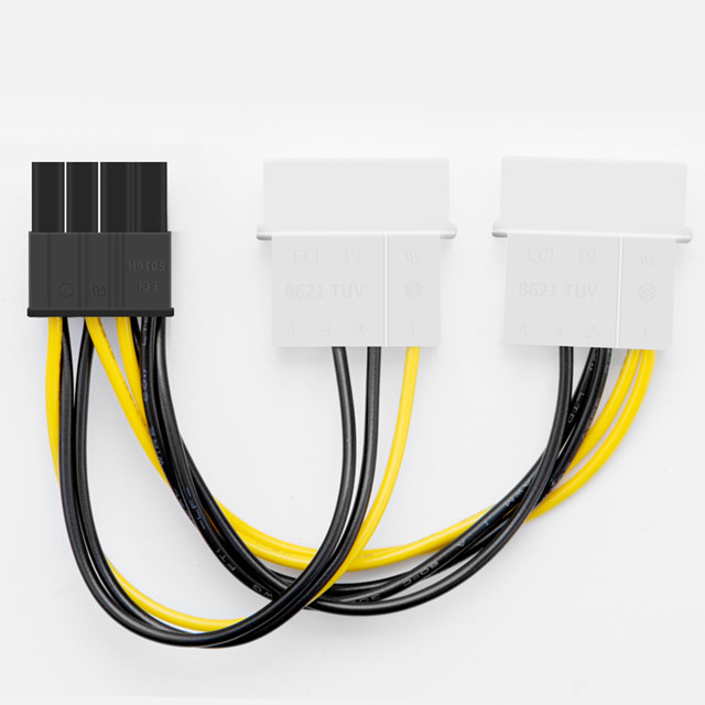 Video Grafik Kartı İçin Çift 4 Pinli Molex - 8 Pinli Pcie Güç Kablosu