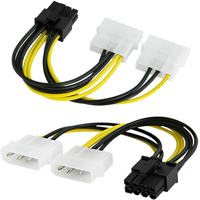 Video Grafik Kartı İçin Çift 4 Pinli Molex - 8 Pinli Pcie Güç Kablosu
