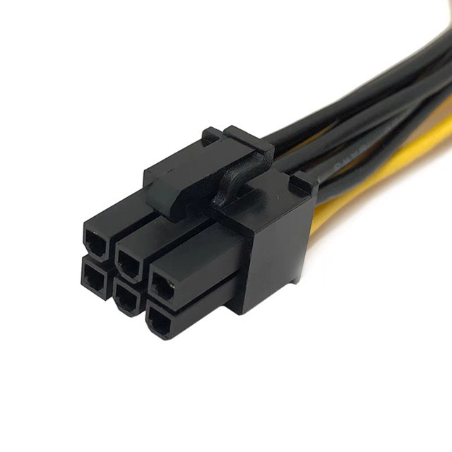 Pcie 6pin Erkek Çift 8pin Erkek Gpu Güç Kablosu Ayırıcı 18awg 100MM 20CM