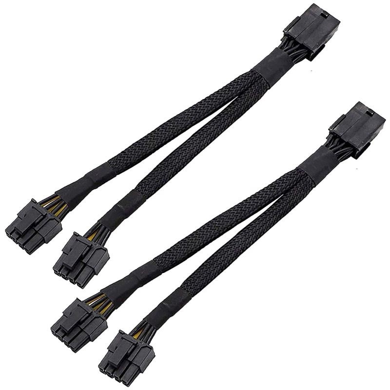Pcie 8 Pin Dişi - Çift 8pin Kollu Korumalı Pcie GPU Minig Güç Kablosu