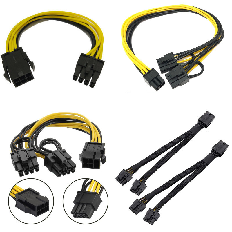 Pcie 8 Pin Dişi - Çift 8pin Kollu Korumalı Pcie GPU Minig Güç Kablosu