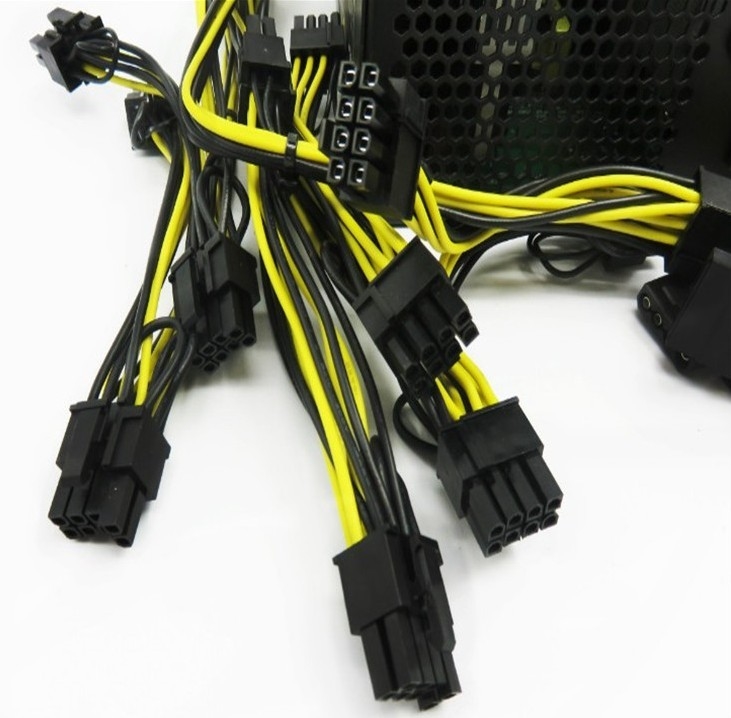 6 Pin Erkek Konnektör - Çift 6+2 Pin Erkek Konnektör pCIE Güç Kablosu