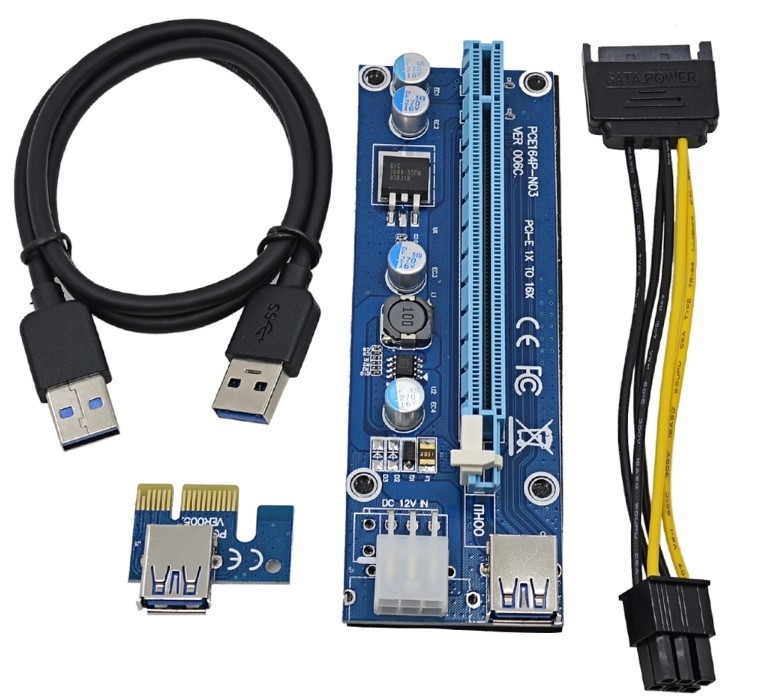 6 Pin Erkek Konnektör - Çift 6+2 Pin Erkek Konnektör pCIE Güç Kablosu