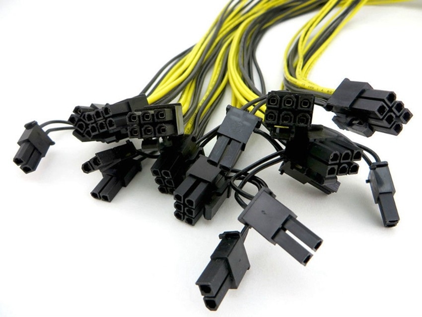 Grafik Kartı için 16AWG 6PIN ERKEK 8PIN ERKEK Pci E Güç Kablosu