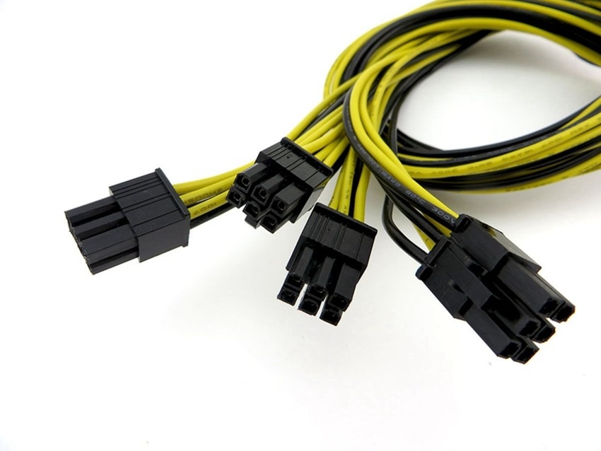 Grafik Kartı için 16AWG 6PIN ERKEK 8PIN ERKEK Pci E Güç Kablosu